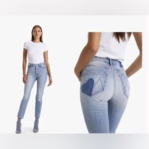 Mother The Button Fly Dazzler Heart Jeans - Beautiful 90's Wash!!
